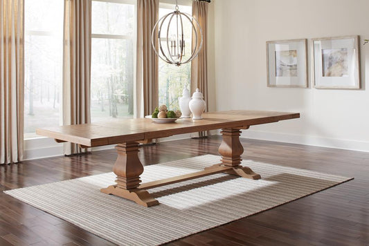 Florence - Florence Double Pedestal Dining Table Rustic Smoke