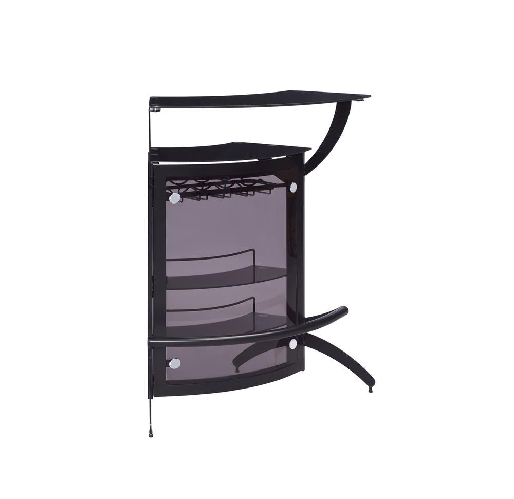 Dallas - Dallas 3-Bottle Wine Rack Bar Unit Smoked and Black