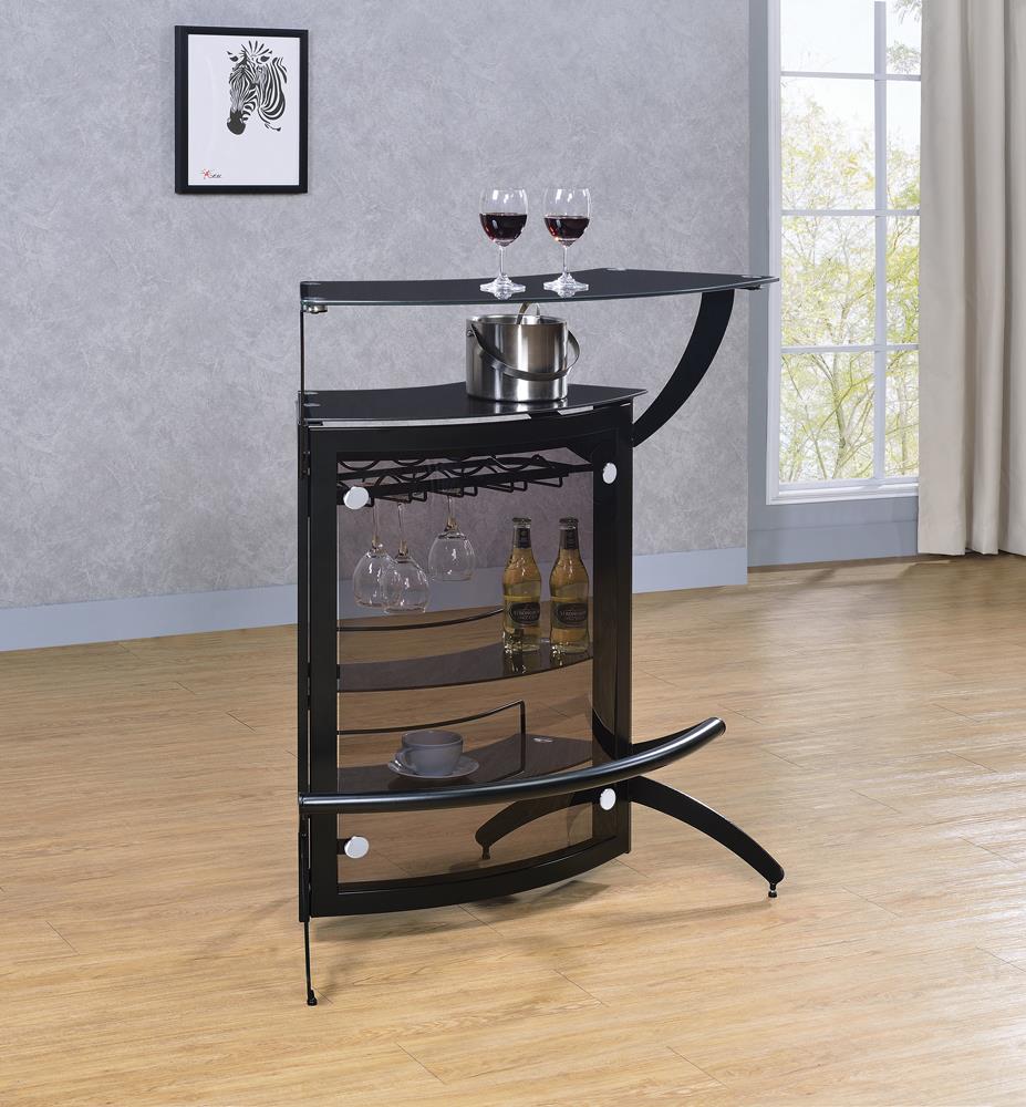Dallas - Dallas 3-Bottle Wine Rack Bar Unit Smoked and Black
