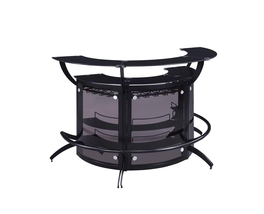 Dallas - Dallas 3-Bottle Wine Rack Bar Unit Smoked and Black