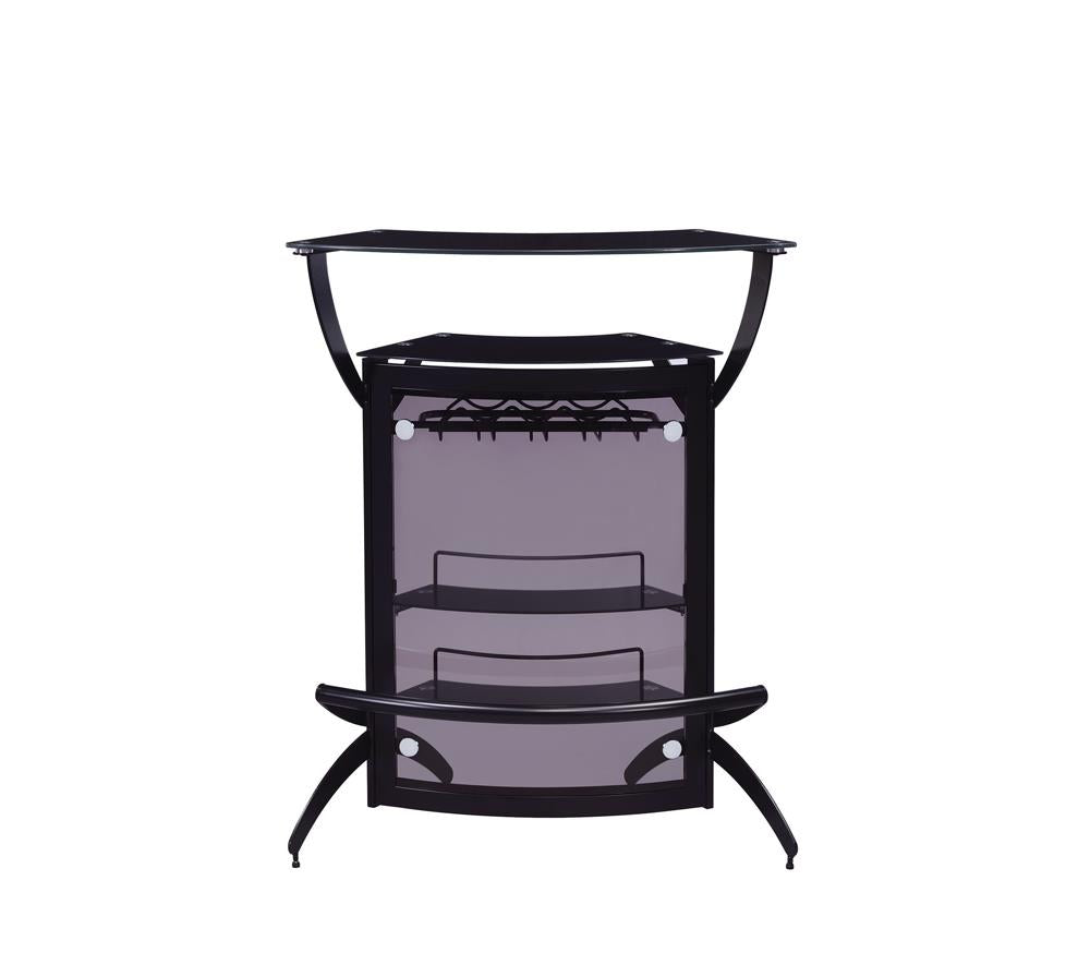 Dallas - Dallas 3-Bottle Wine Rack Bar Unit Smoked and Black