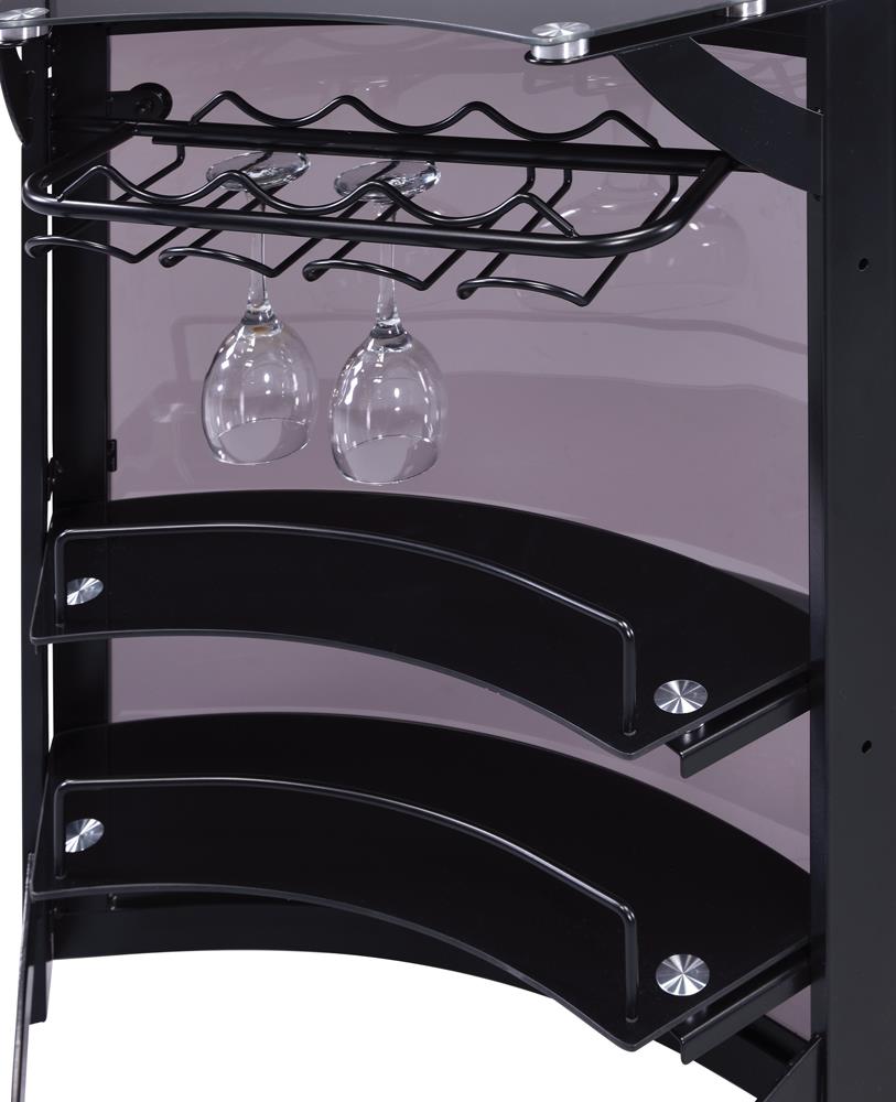 Dallas - Dallas 3-Bottle Wine Rack Bar Unit Smoked and Black