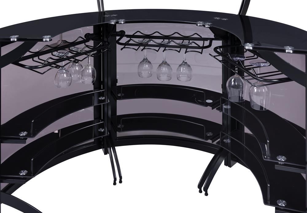Dallas - Dallas 3-Bottle Wine Rack Bar Unit Smoked and Black