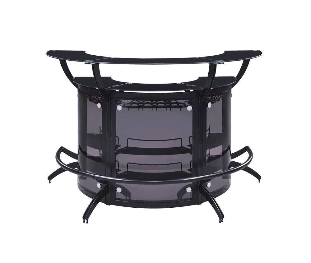 Dallas - Dallas 3-Bottle Wine Rack Bar Unit Smoked and Black