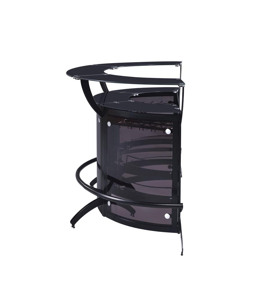 Dallas - Dallas 3-Bottle Wine Rack Bar Unit Smoked and Black