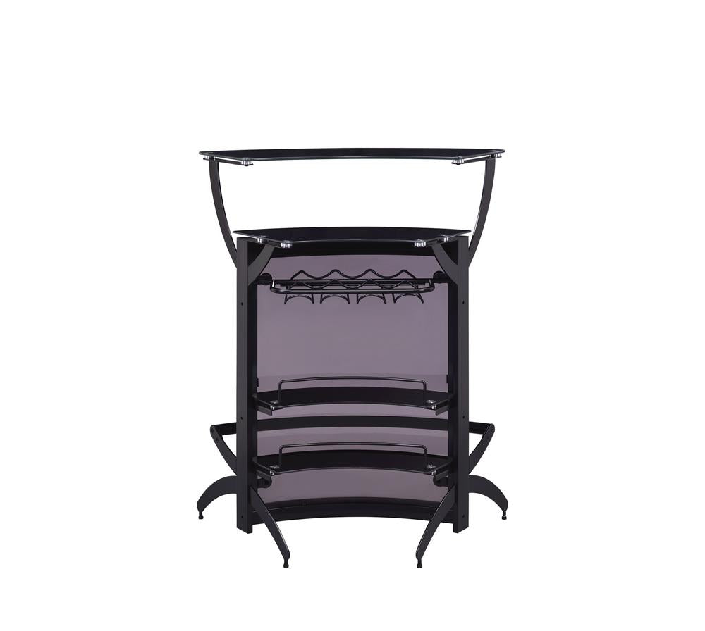 Dallas - Dallas 3-Bottle Wine Rack Bar Unit Smoked and Black
