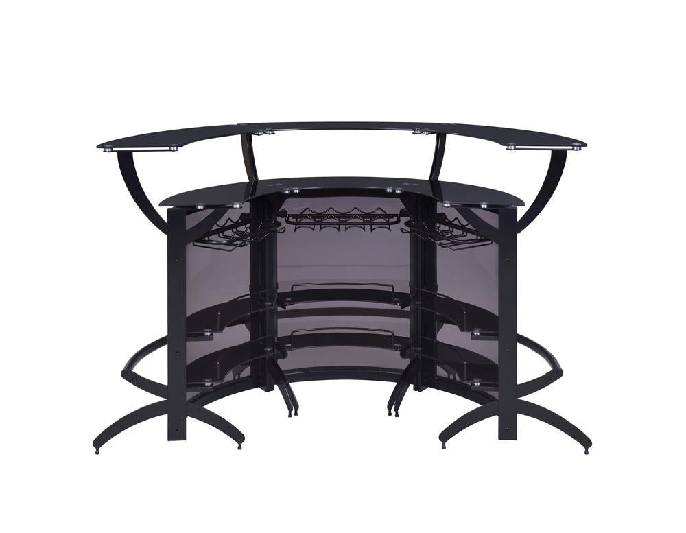 Dallas - Dallas 3-Bottle Wine Rack Bar Unit Smoked and Black