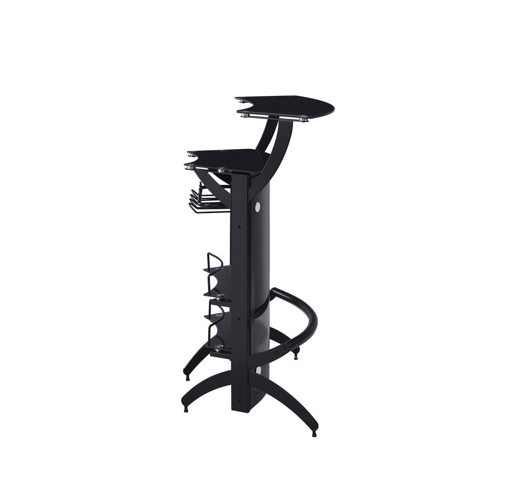 Dallas - Dallas 3-Bottle Wine Rack Bar Unit Smoked and Black