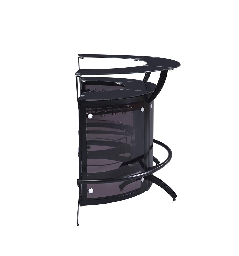 Dallas - Dallas 3-Bottle Wine Rack Bar Unit Smoked and Black