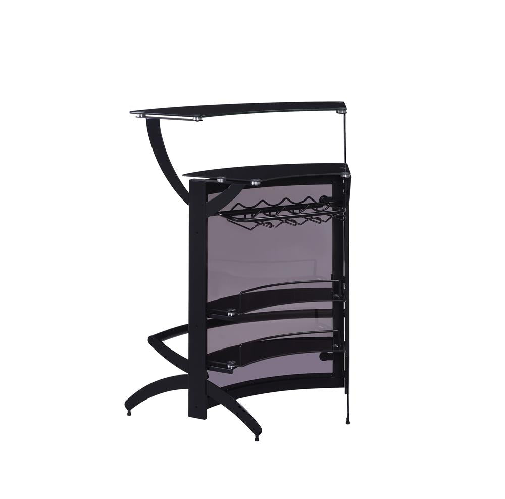 Dallas - Dallas 3-Bottle Wine Rack Bar Unit Smoked and Black