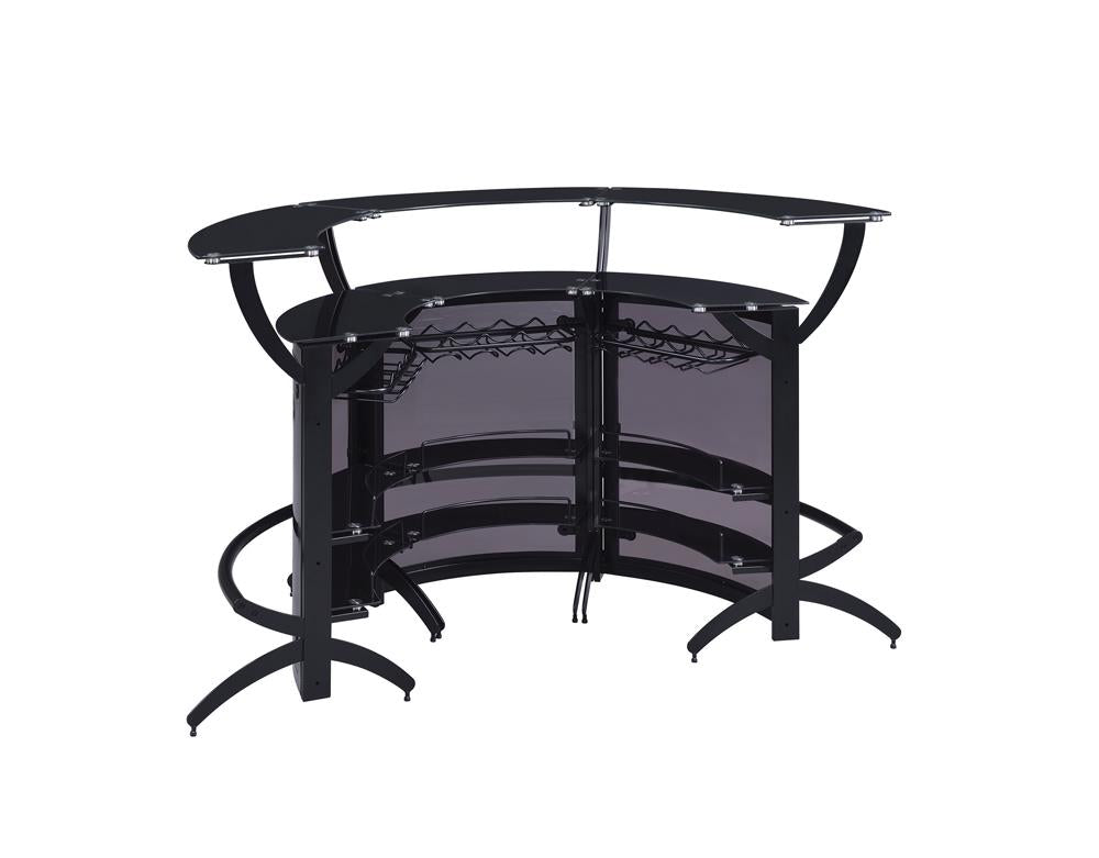 Dallas - Dallas 3-Bottle Wine Rack Bar Unit Smoked and Black