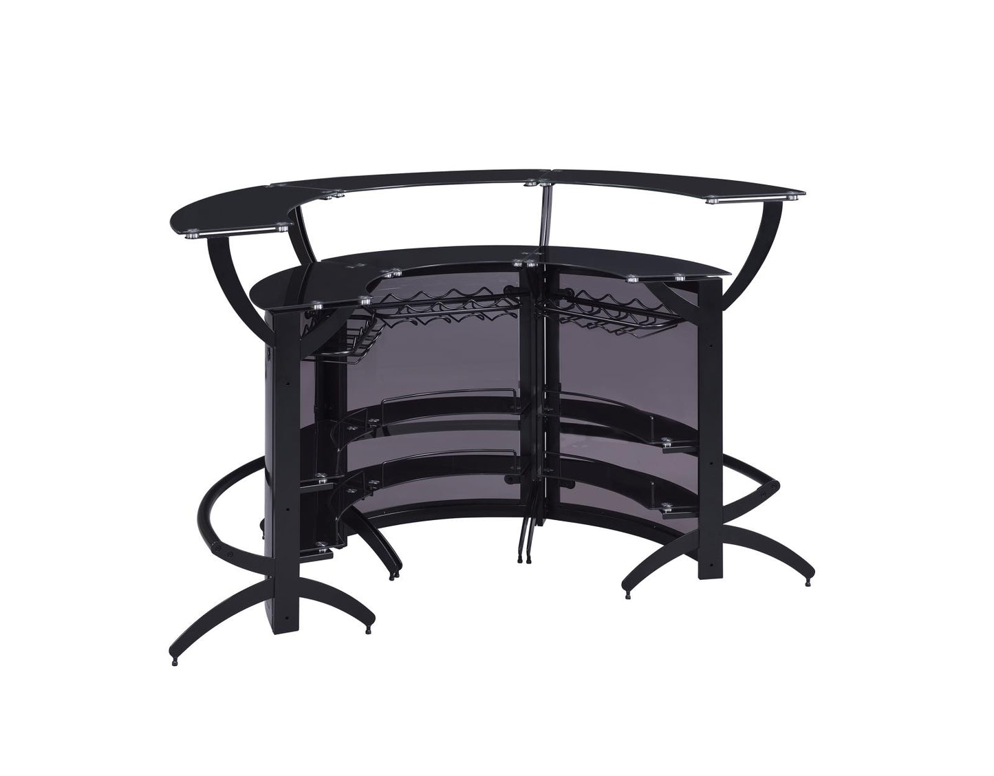 Dallas - Dallas Curved Bar Unit Smoke and Black, Set of 3