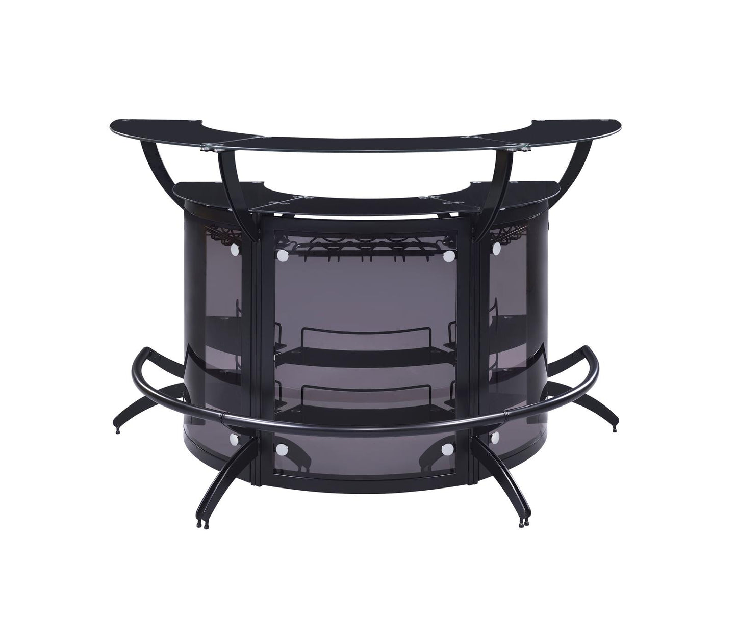 Dallas - Dallas Curved Bar Unit Smoke and Black, Set of 3