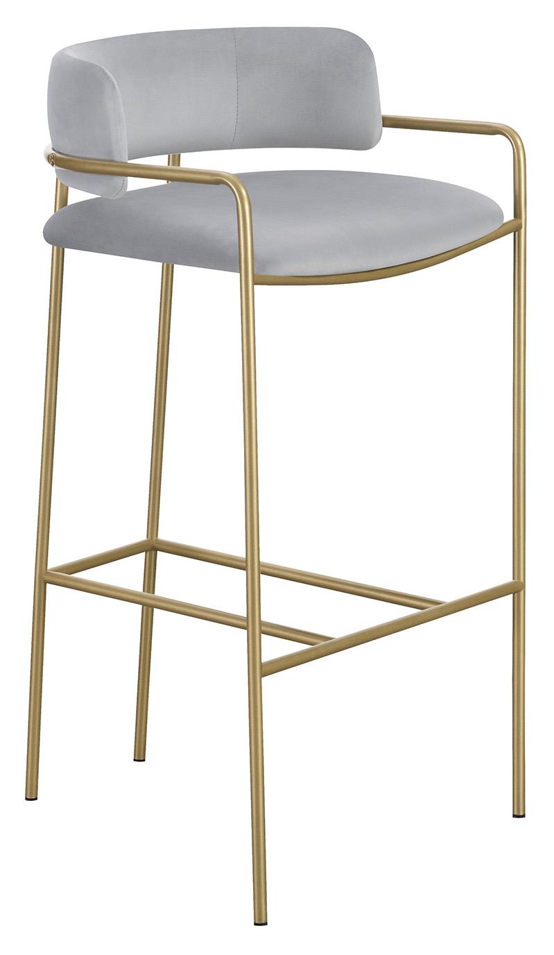 Comstock - Comstock Upholstered Low Back Stool Grey and Gold