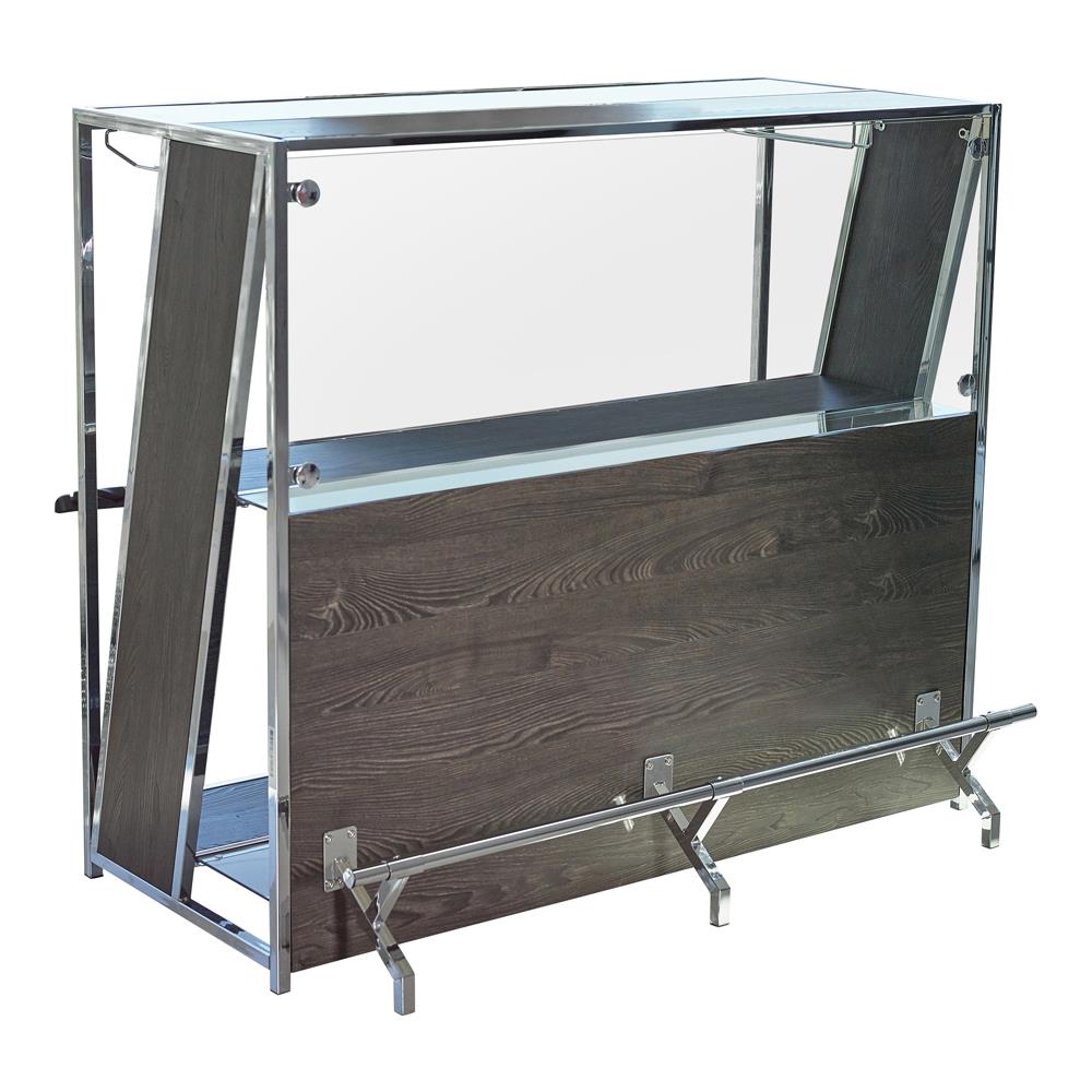 Ridgebrook - Ridgebrook 2-shelf Bar Unit with Footrest Dark Oak