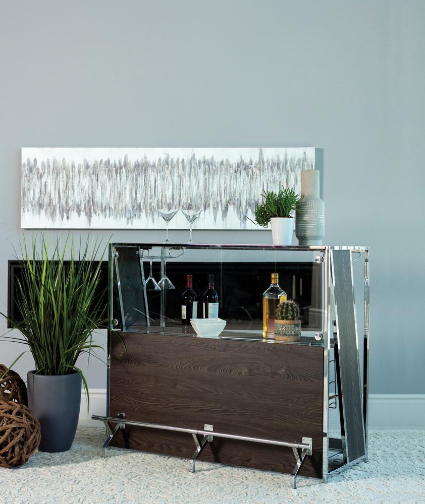 Ridgebrook - Ridgebrook 2-shelf Bar Unit with Footrest Dark Oak