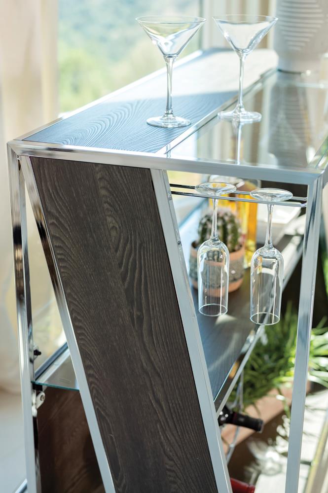 Ridgebrook - Ridgebrook 2-shelf Bar Unit with Footrest Dark Oak