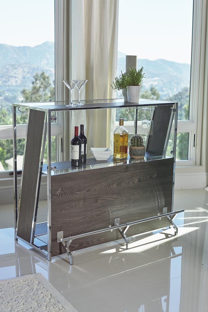 Ridgebrook - Ridgebrook 2-shelf Bar Unit with Footrest Dark Oak