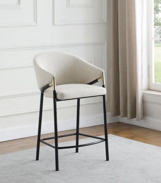 Chadwick - Chadwick Sloped Arm Counter Height Stools Beige and Glossy Black (Set of 2)