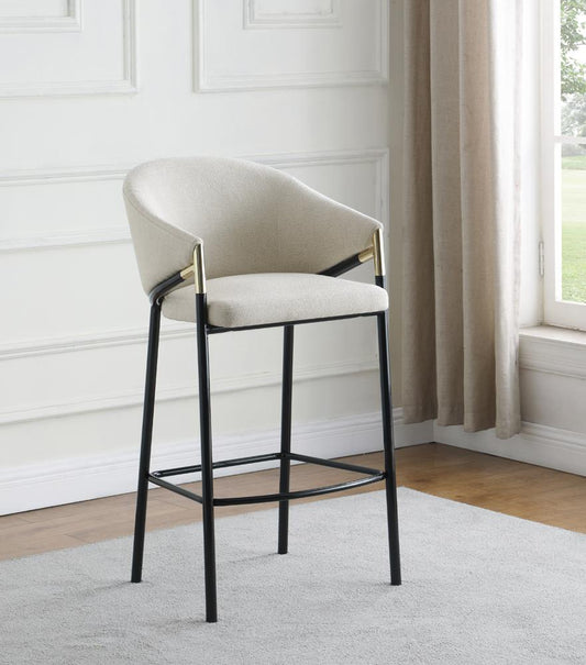 Chadwick - Chadwick Sloped Arm Bar Stools Beige and Glossy Black (Set of 2)