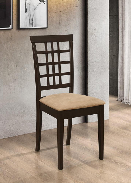 Kelso - Kelso Lattice Back Dining Chairs Cappuccino (Set of 2)