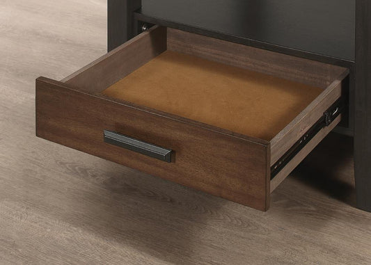 Sanford - Sanford Round Counter Height Table with Drop Leaf Cinnamon and Espresso