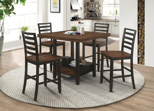 Sanford - Sanford Ladder Back Counter Height Stools Cinnamon and Espresso (Set of 2)