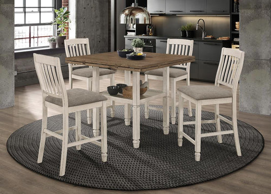 Sarasota - Sarasota Slat Back Counter Height Chairs Grey and Rustic Cream (Set of 2)