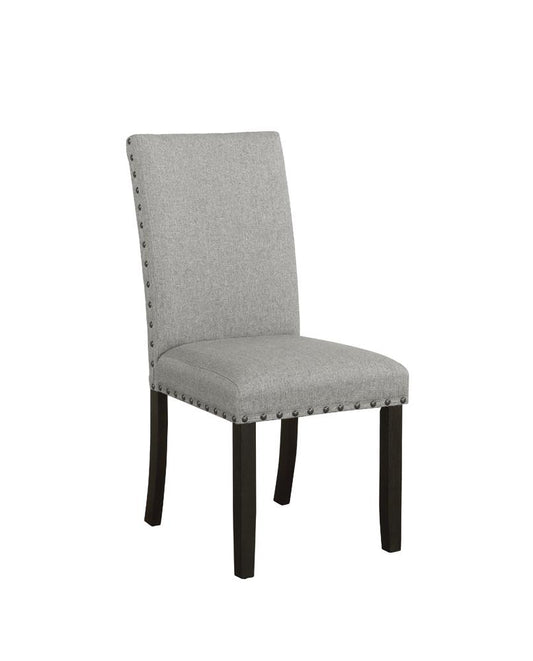Kentfield - Kentfield Solid Back Upholstered Side Chairs Grey and Antique Noir (Set of 2)