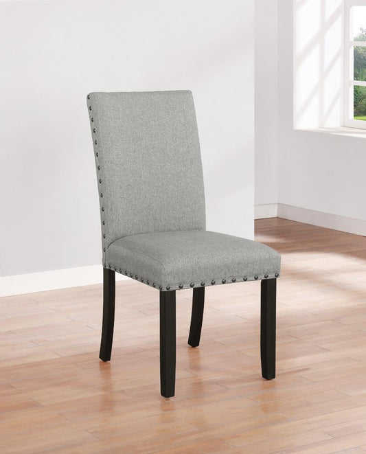 Kentfield - Kentfield Solid Back Upholstered Side Chairs Grey and Antique Noir (Set of 2)
