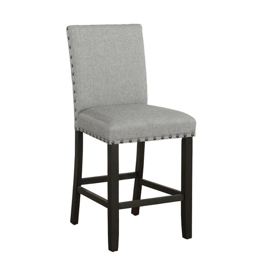 Kentfield - Kentfield Solid Back Upholstered Counter Height Stools Grey and Antique Noir (Set of 2)