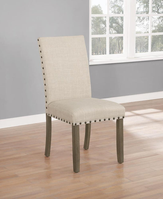 Coleman - Coleman Upholstered Side Chairs Beige and Rustic Brown (Set of 2)