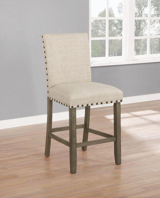 Ralland - Ralland Upholstered Counter Height Stools with Nailhead Trim Beige (Set of 2)