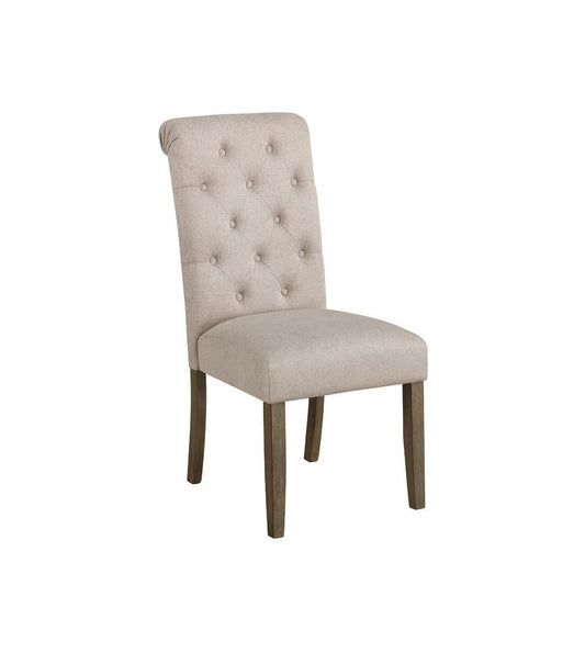 Jonell - Jonell Tufted Back Side Chairs Rustic Brown and Beige (Set of 2)