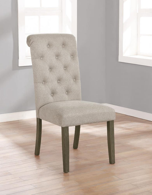 Jonell - Jonell Tufted Back Side Chairs Rustic Brown and Beige (Set of 2)