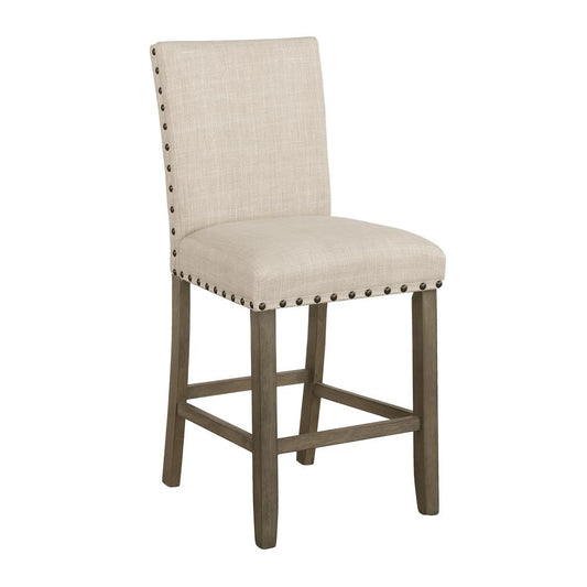 Ralland - Ralland Upholstered Counter Height Stools with Nailhead Trim Beige (Set of 2)