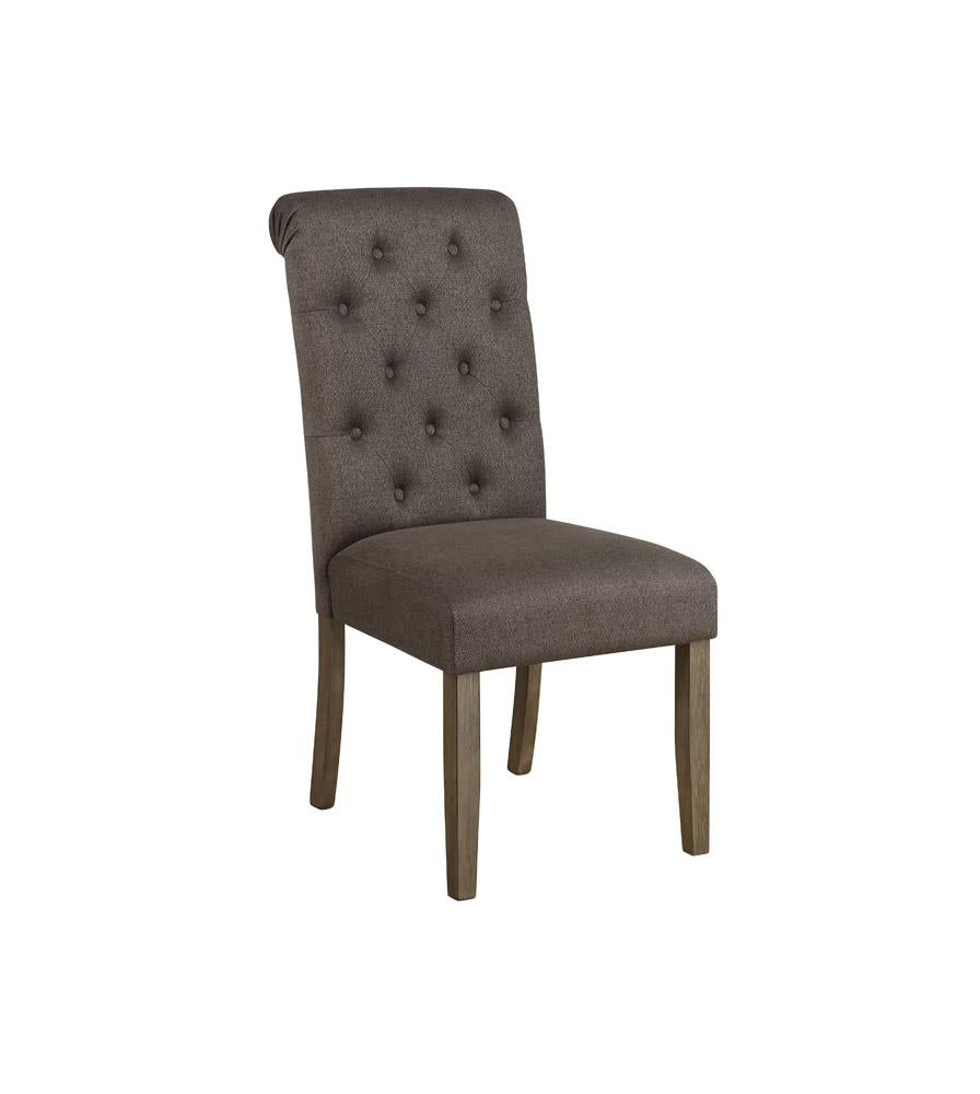 Jonell - Jonell Tufted Back Side Chairs Rustic Brown and Grey (Set of 2)
