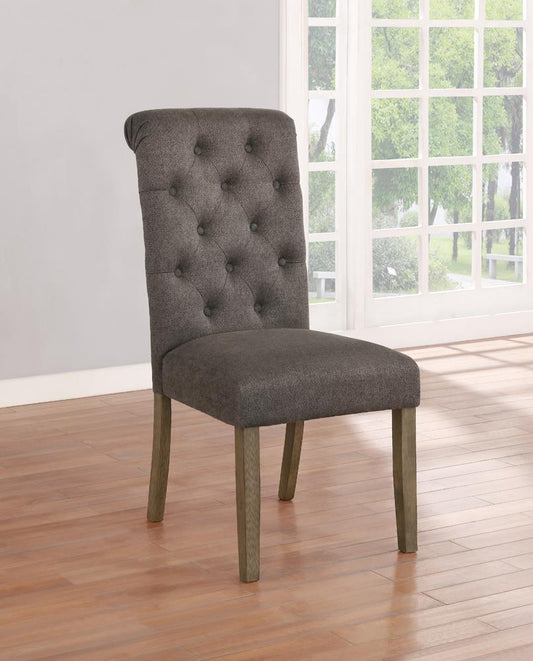 Jonell - Jonell Tufted Back Side Chairs Rustic Brown and Grey (Set of 2)