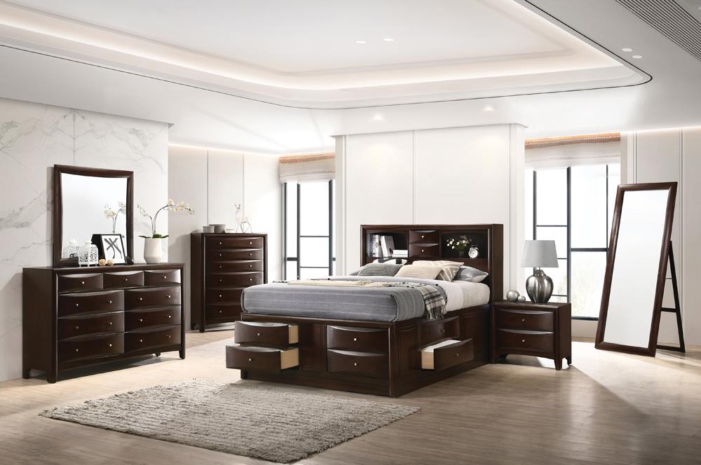 Phoenix - Phoenix Bedroom Set with Bookcase Headboard Deep Cappuccino