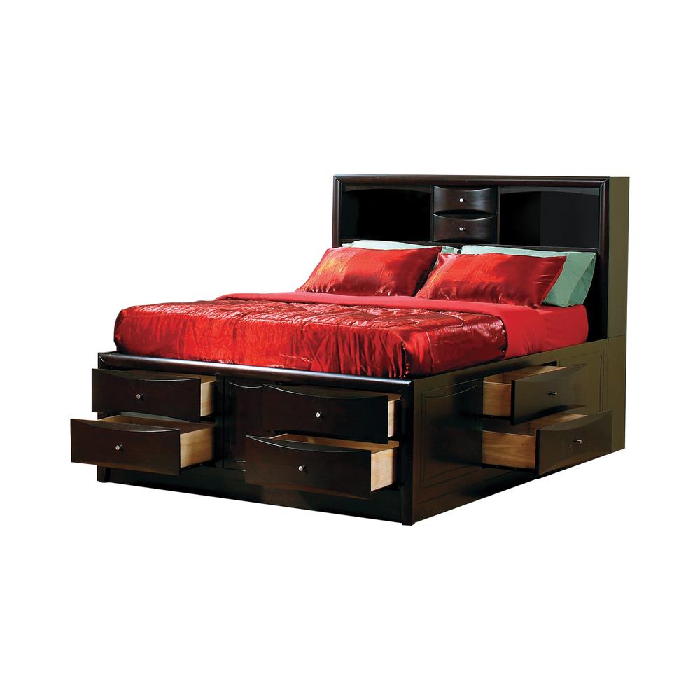 Phoenix - Phoenix 10-drawer Queen Bed Deep Cappuccino