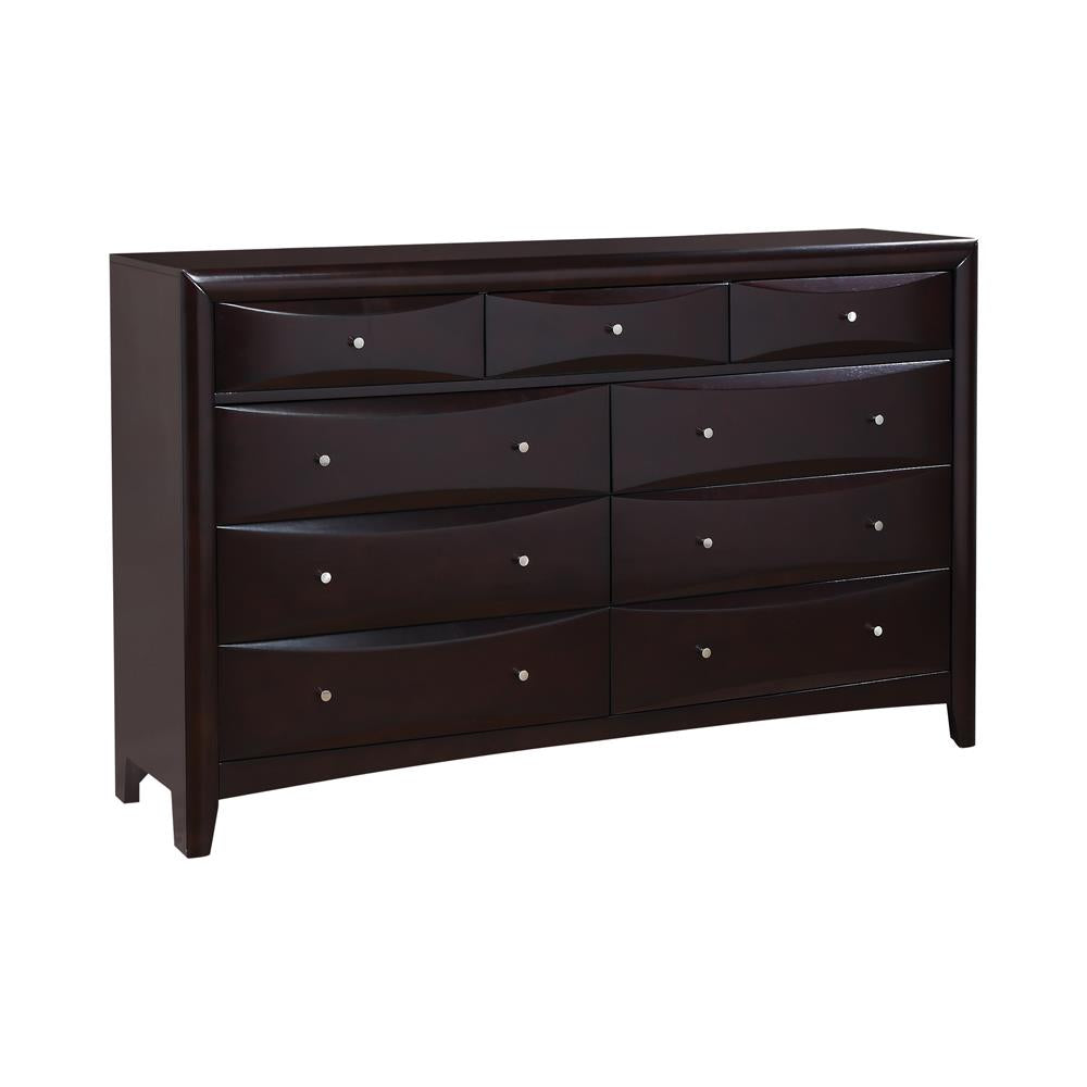 Phoenix - Phoenix 9-drawer Dresser Deep Cappuccino