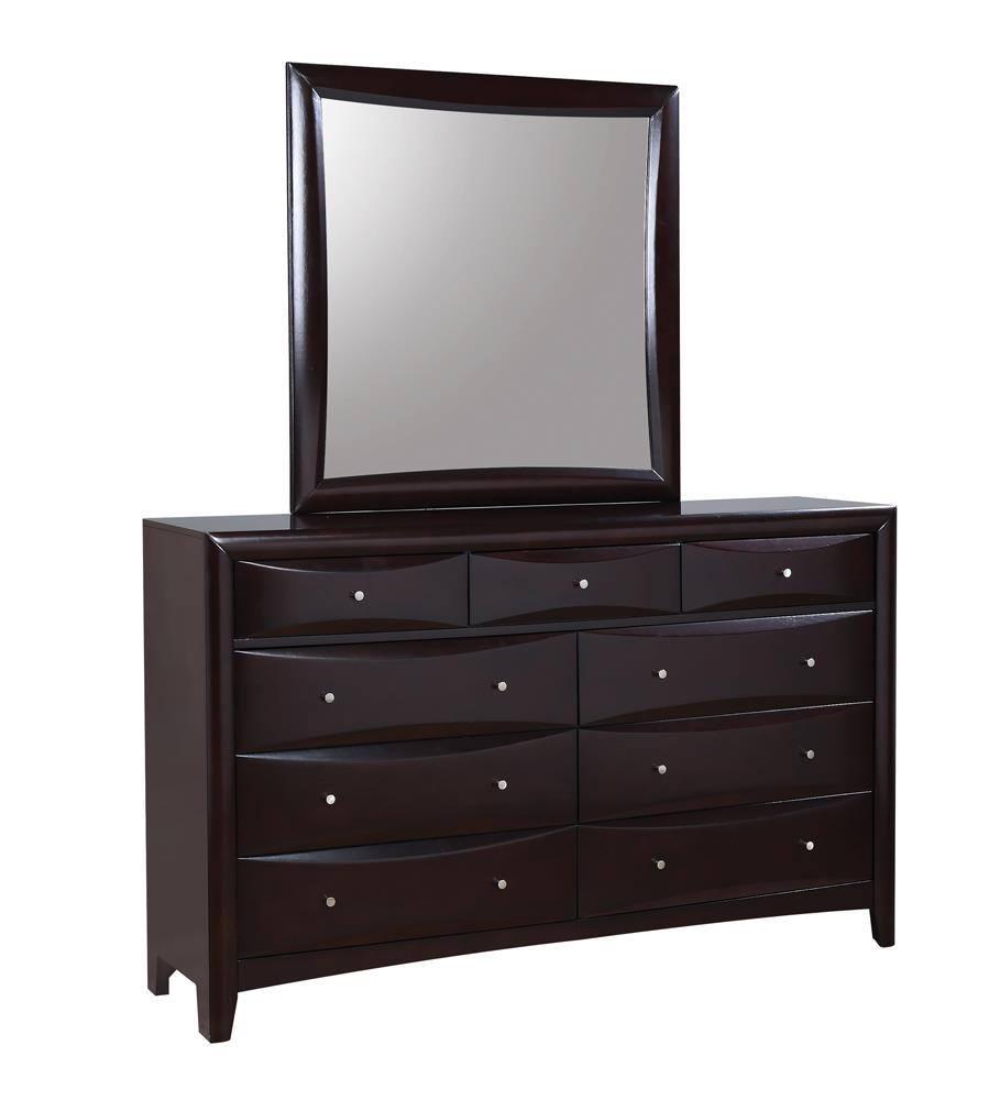 Phoenix - Phoenix Square Dresser Mirror Deep Cappuccino
