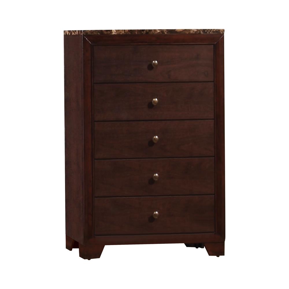 Conner - Conner 5-drawer Rectangular Chest Cappuccino