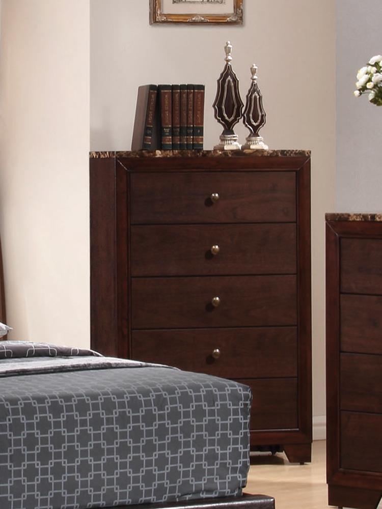 Conner - Conner 5-drawer Rectangular Chest Cappuccino