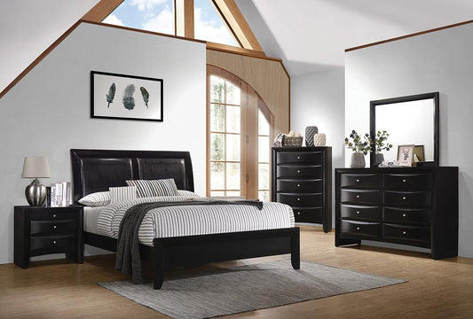 Briana - Briana Panel Bedroom Set with Sleigh Headboard Black