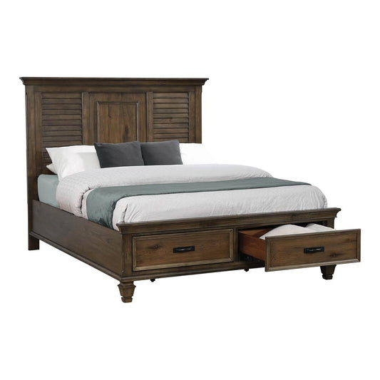 Franco - Franco Eastern King Storage Bed Burnished Oak