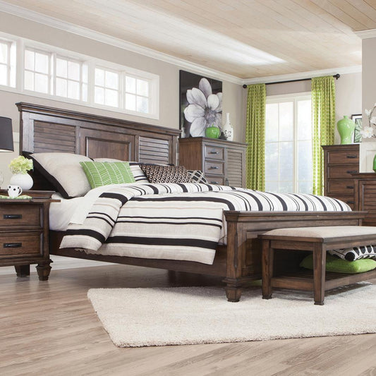 Franco - Franco Eastern King Panel Bed Burnished Oak