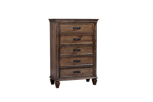 Franco - Franco 5-drawer Chest Burnished Oak