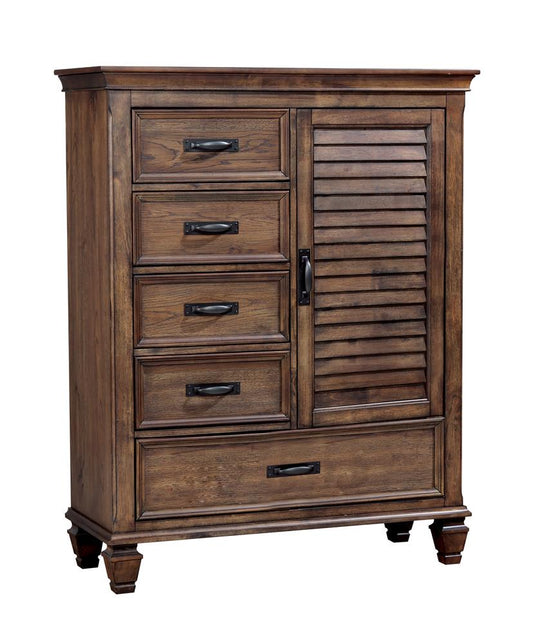 Franco - Franco 5-drawer Door Chest Burnished Oak