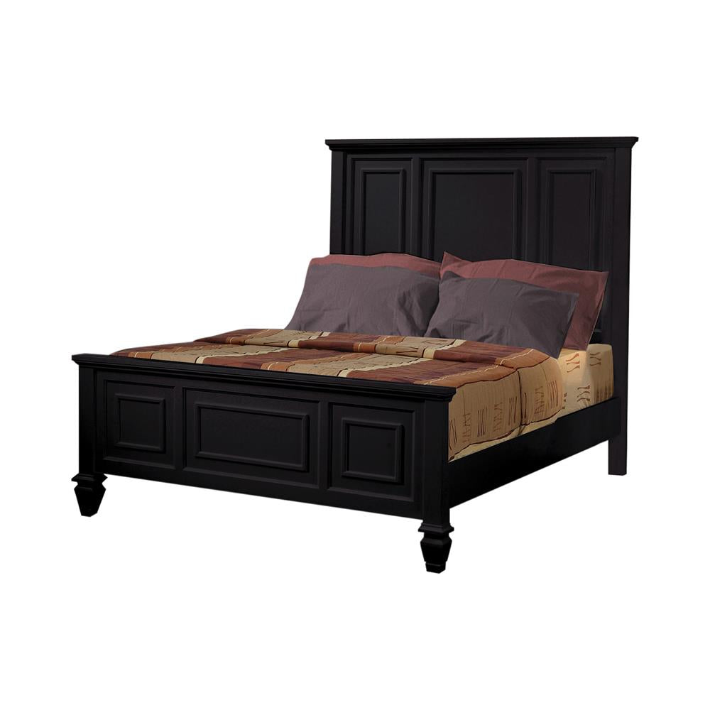 Sandy Beach - Sandy Beach Eastern King Panel Bed with High Headboard Black